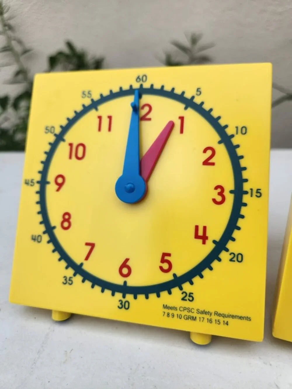 2X Clock Math Manipulative Teaching Time Plastic Educational Toy Analog Clock Le